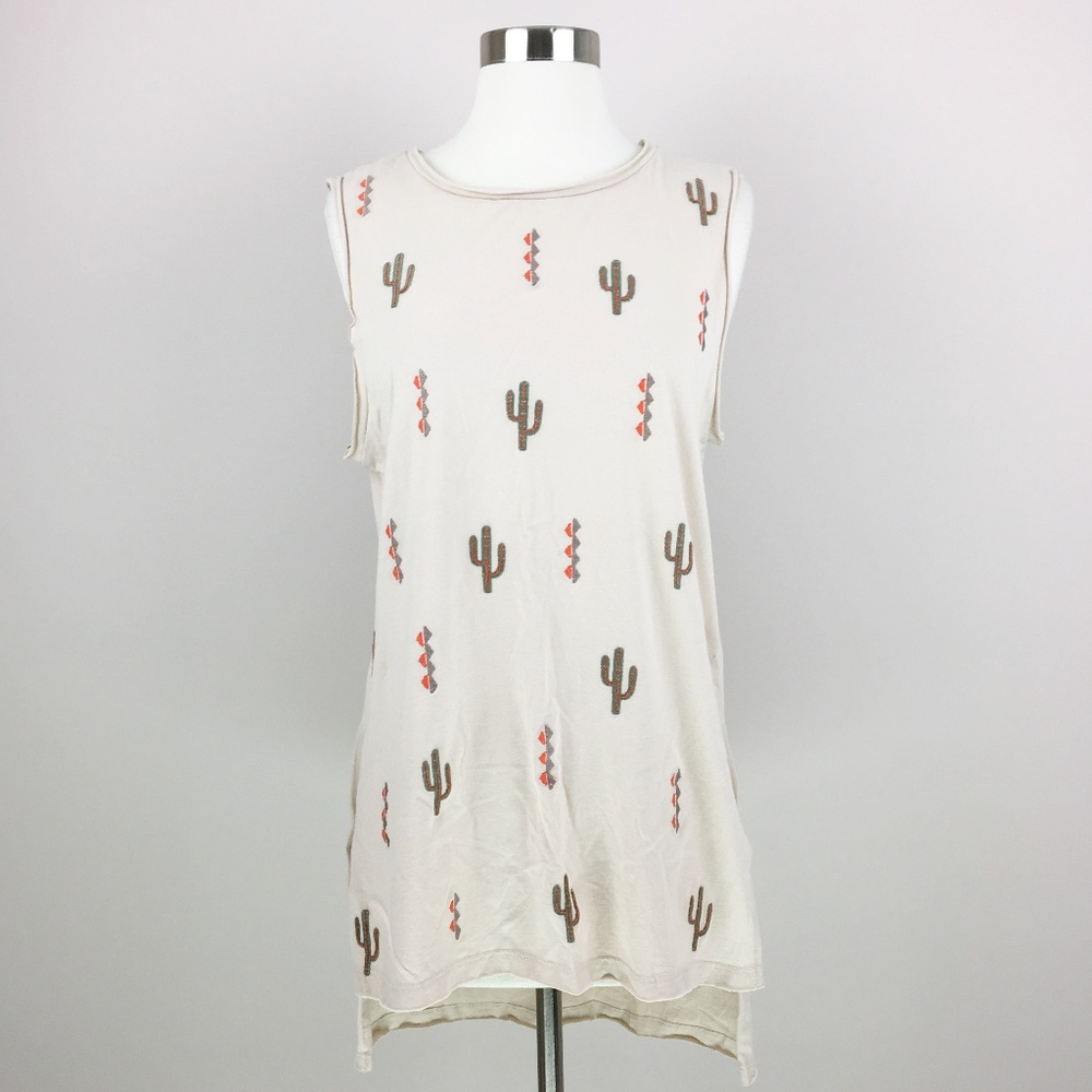 NWT Miss Me Cactus Hi Low Sleeveless Tank Top S - Picture 1 of 8